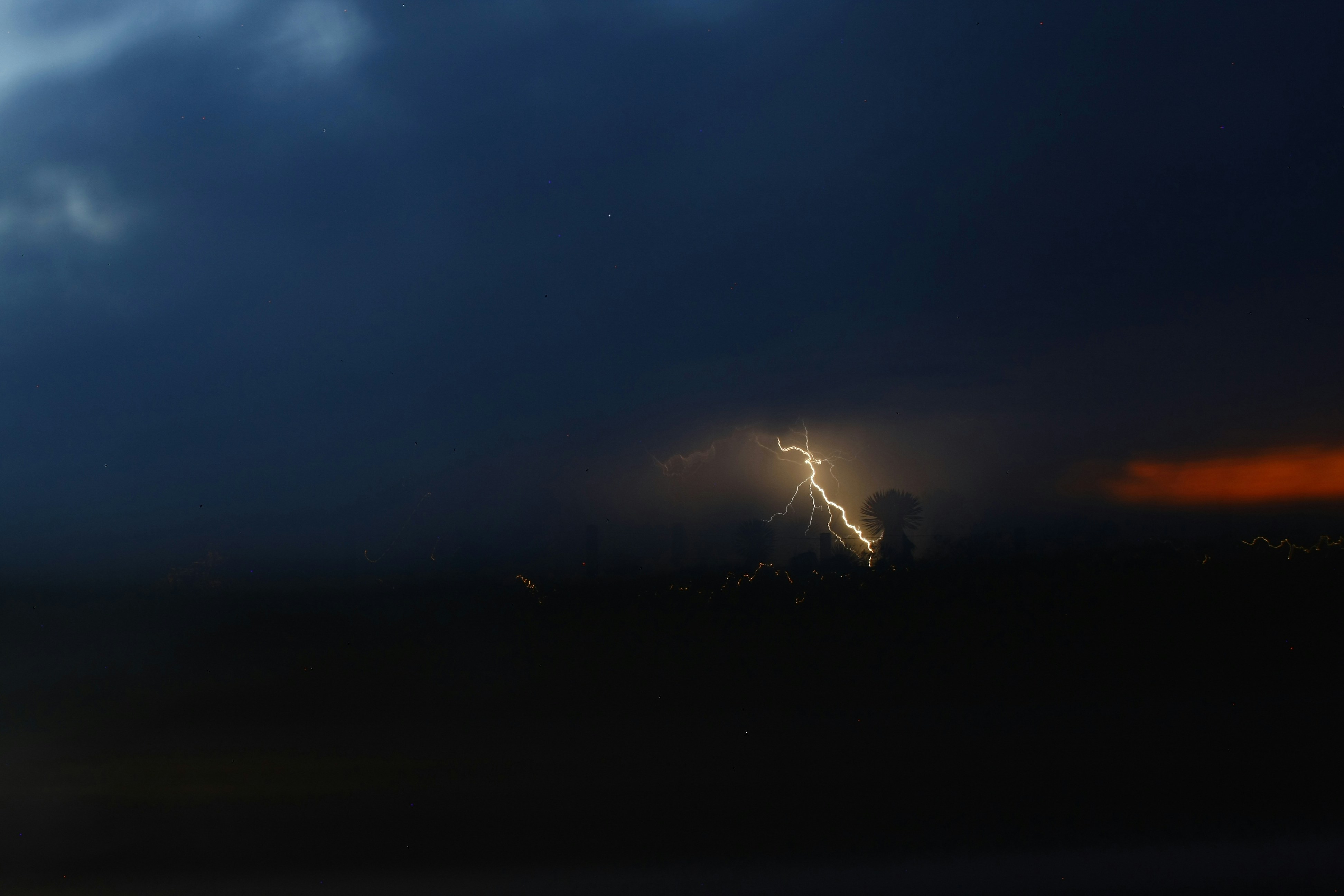 Night Sky Lightning Strike
