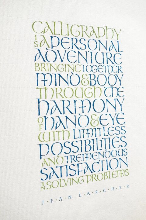 Calligraphy Quote by Jean Larcher