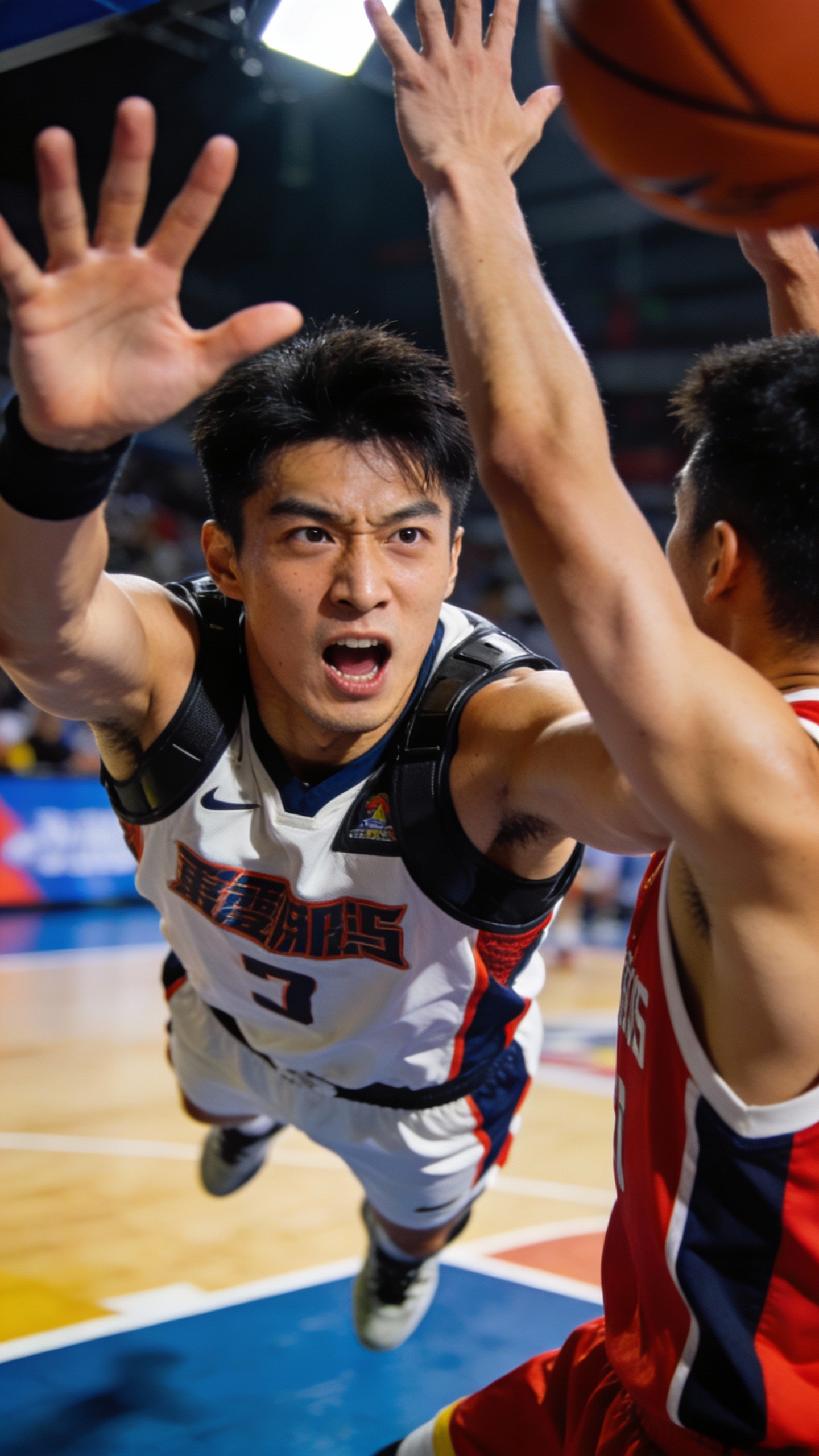 Basketball Player Blocks Shot Attempt