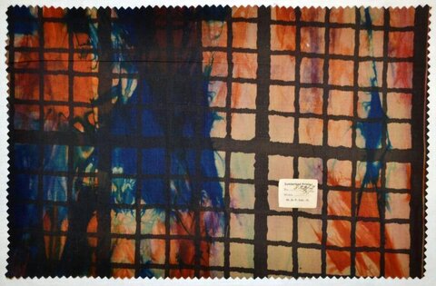 Tie-dye Grid Printed Fabric Swatch