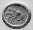 Ancient Oval Coin with Goat Relief
