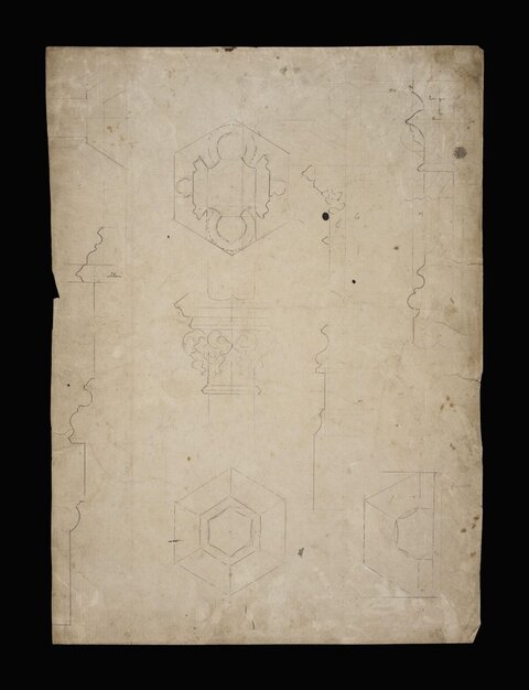 Antique Architectural Pencil Sketches