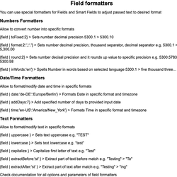 Field Formatters