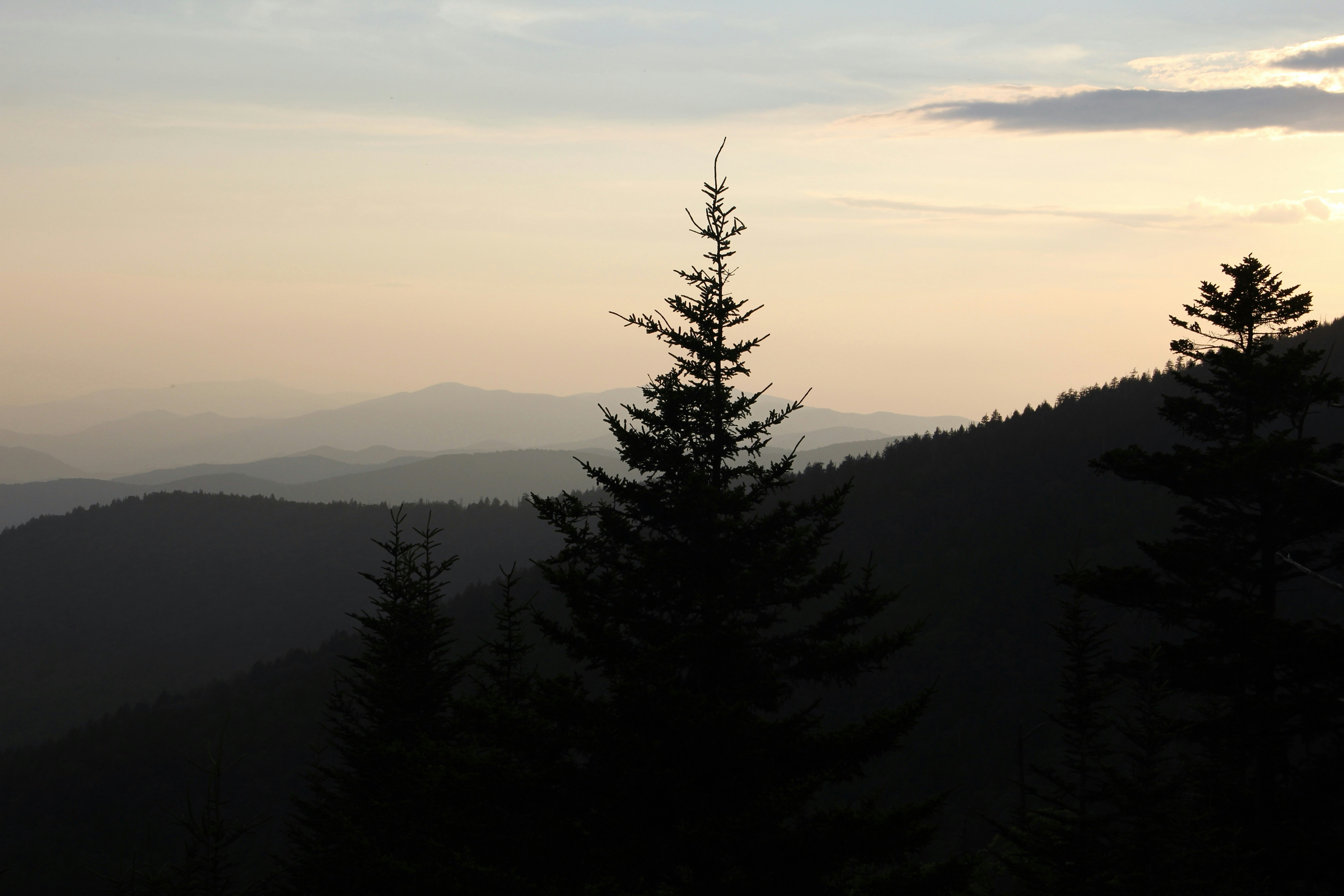 Mountain Range Sunset Silhouette