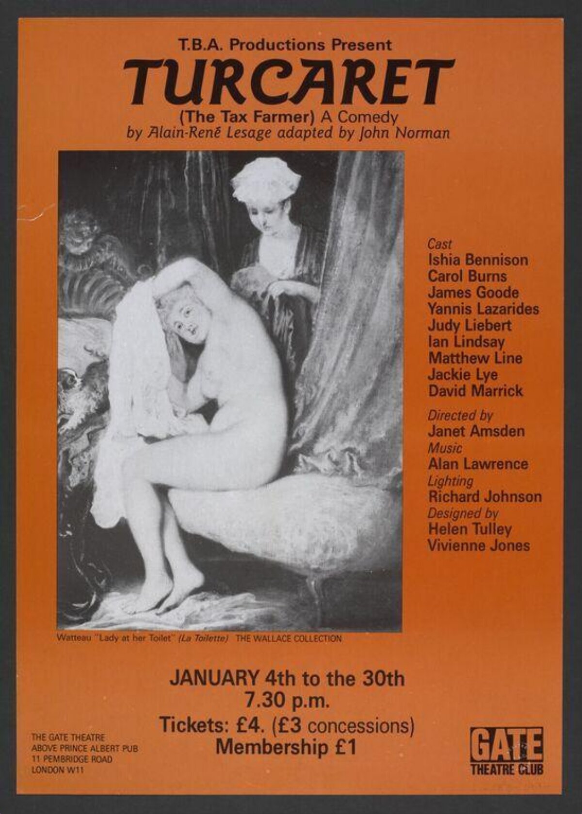 Turcaret Play Theatre Poster