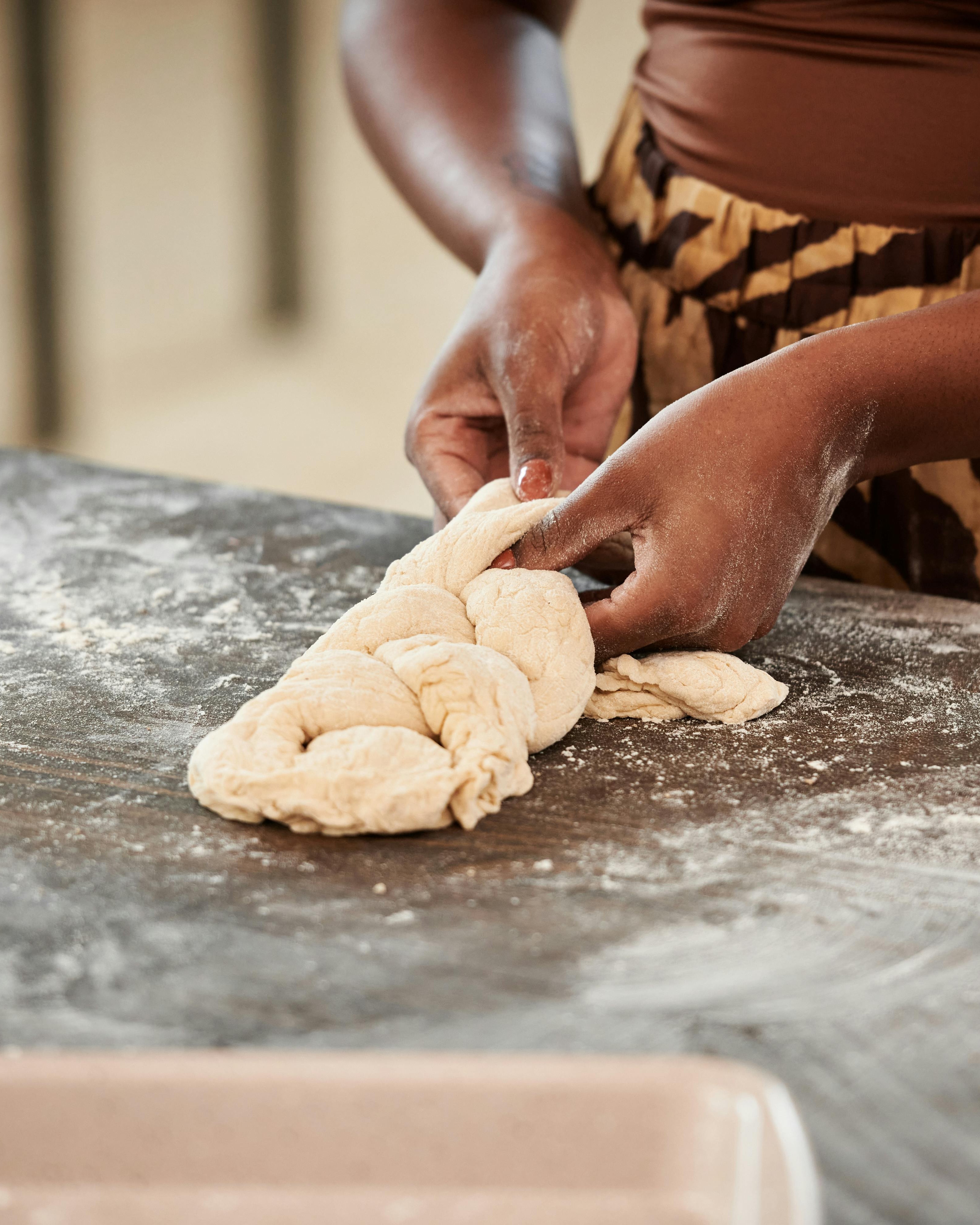 Shaping Braided Bread Dough