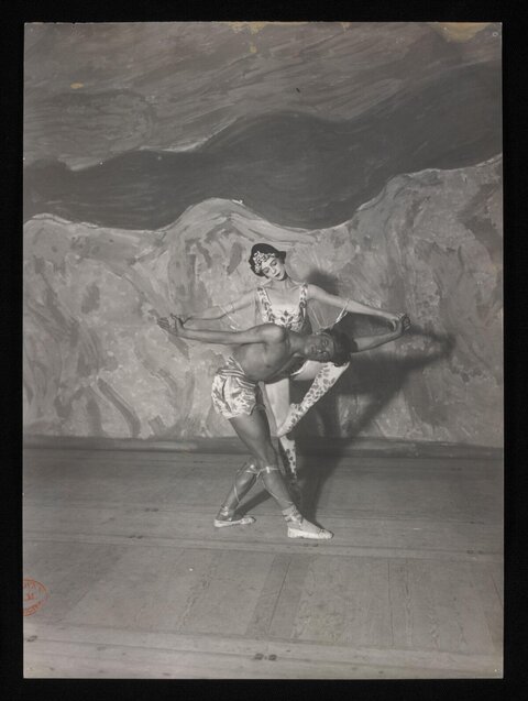 Two Ballet Dancers in Performance Pose