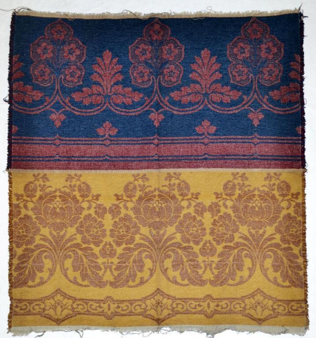 Two Floral Woven Textile Samples