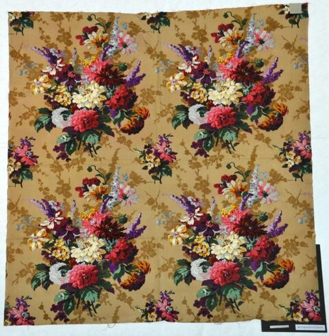 Vintage Floral Print Fabric Sample