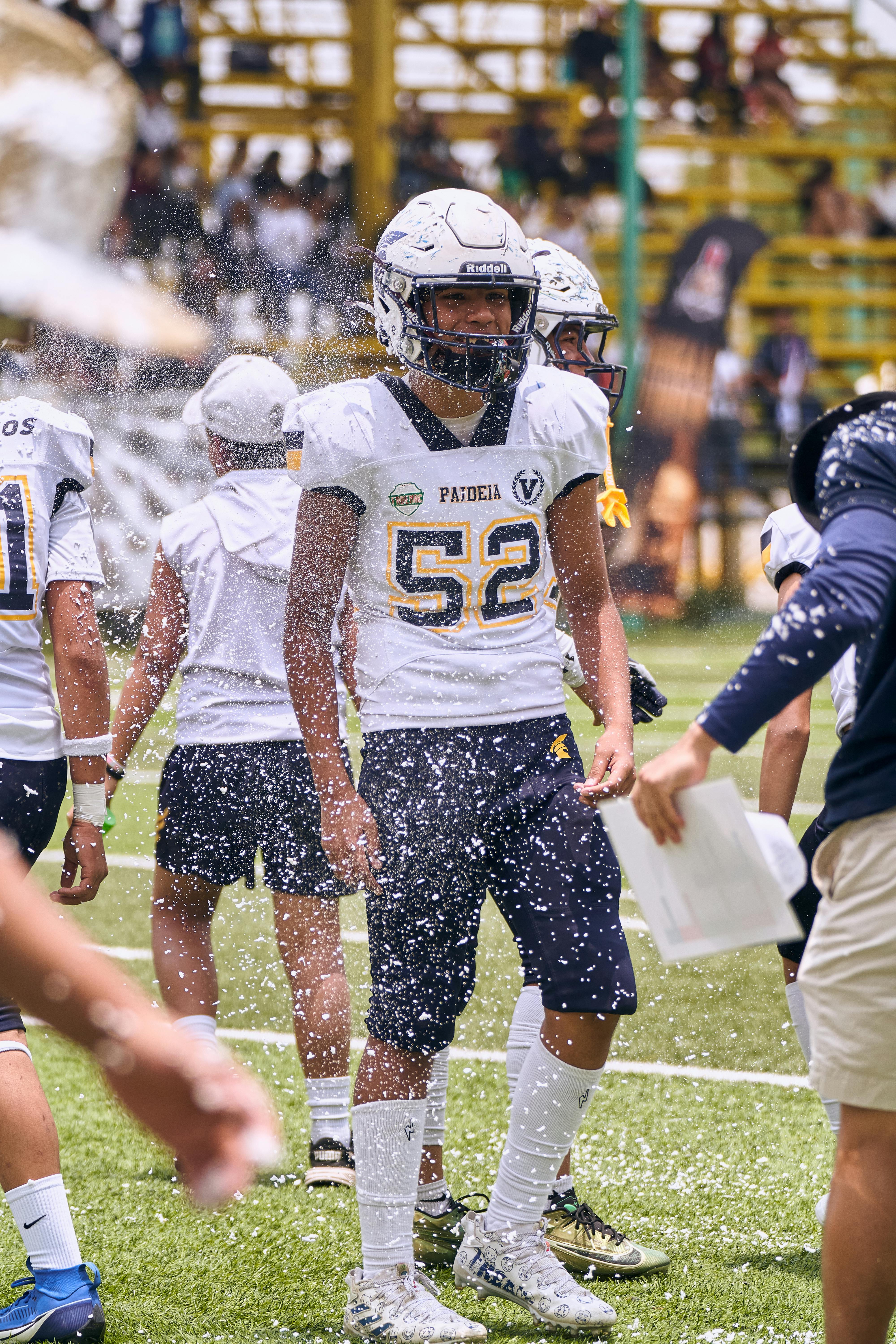 Celebratory Powder Spray for Football Player