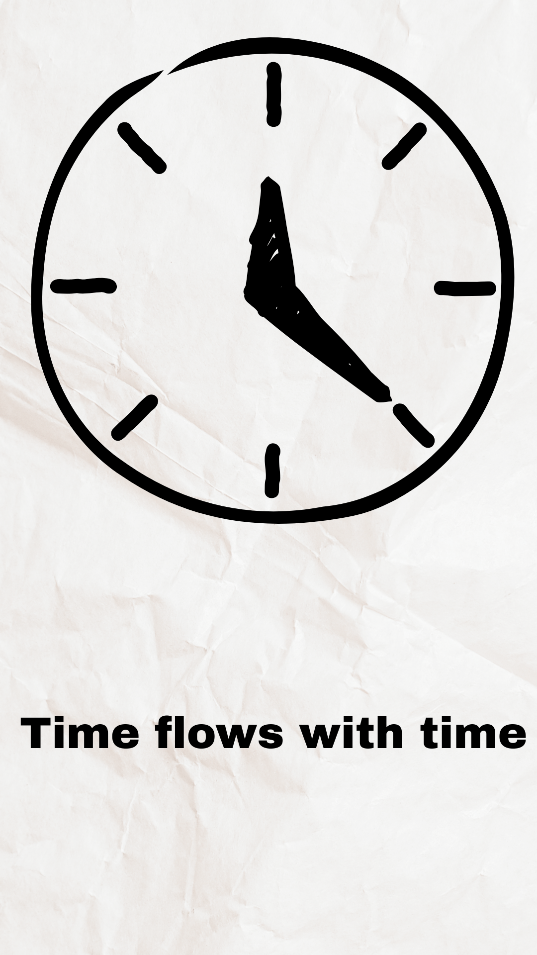 Hand-drawn Clock With Time Quote