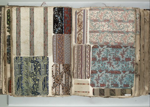 Open Antique Fabric Sample Book