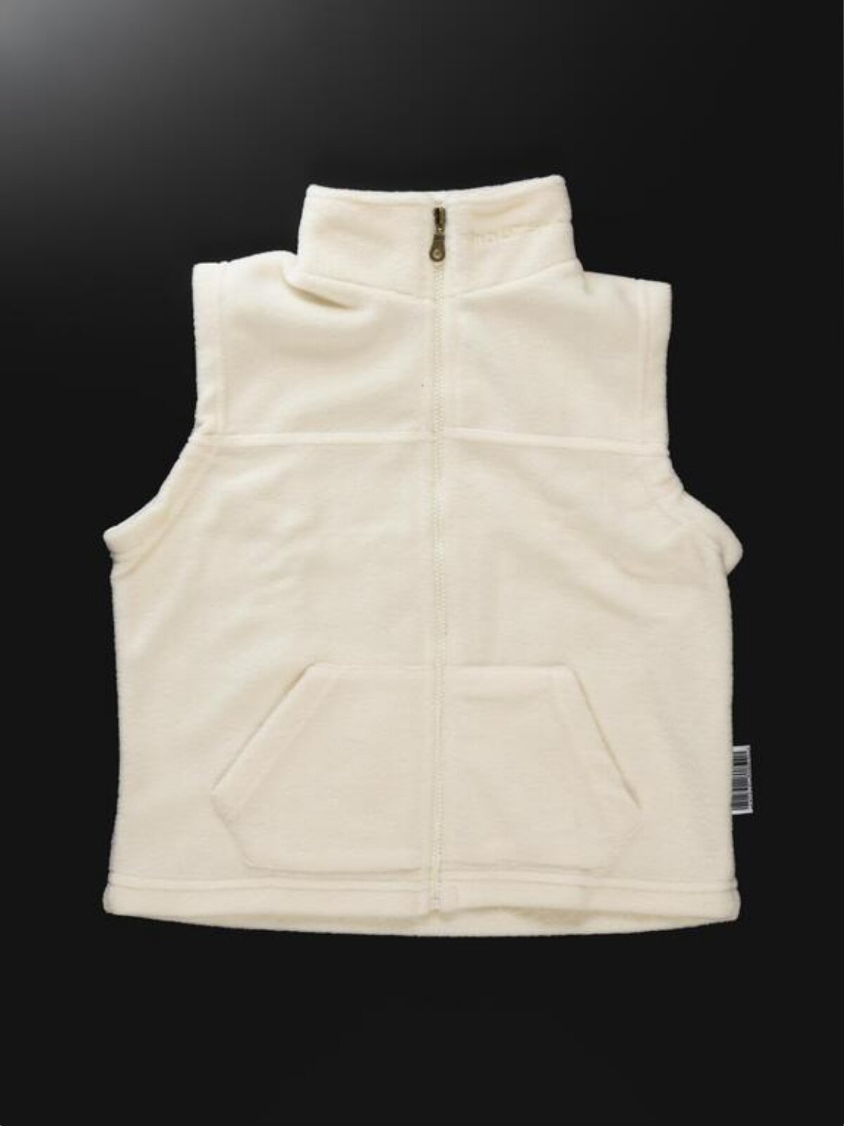Cream Fleece Full-Zip Vest