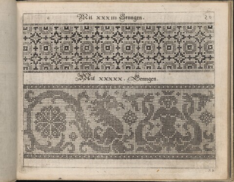 Vintage German Cross-Stitch Pattern Page