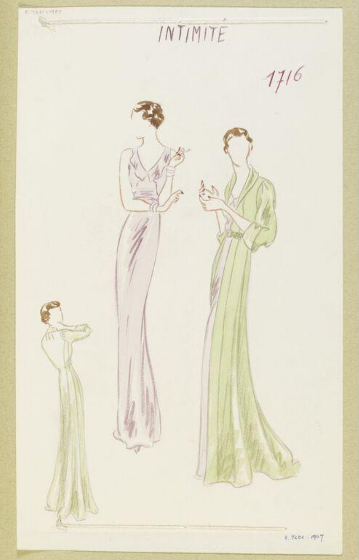 Vintage Intimate Wear Fashion Sketch