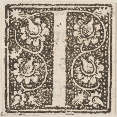 Ornate Floral Decorated Initial I