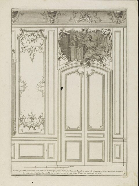 Rococo Decorative Door Design Engraving