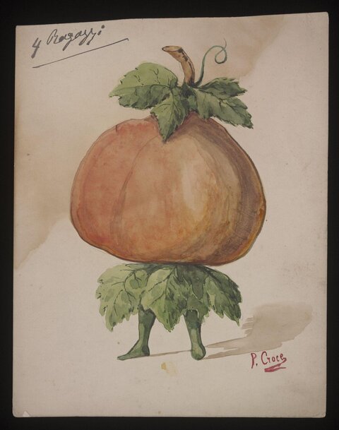 Anthropomorphic Pumpkin Watercolor