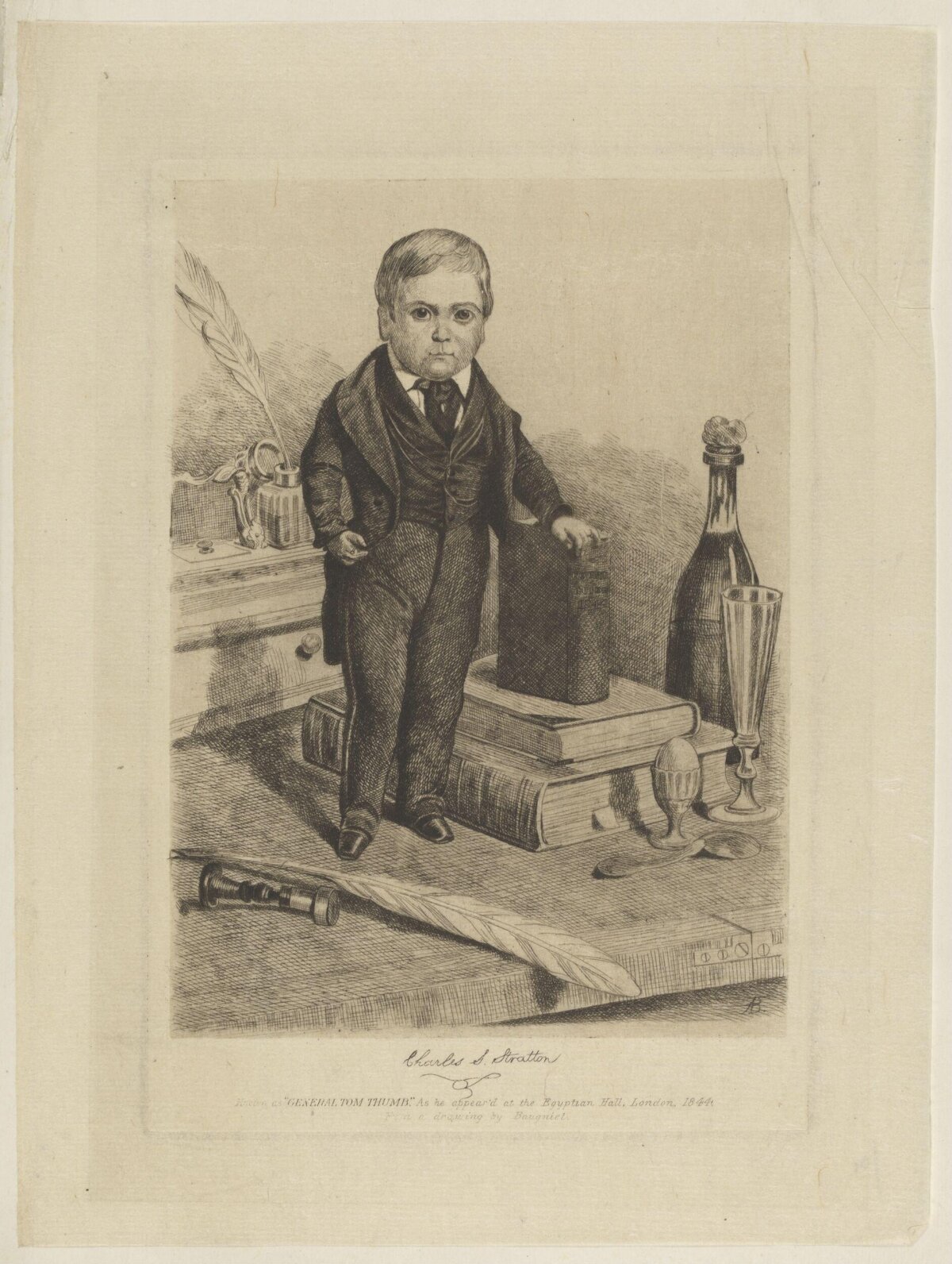 1844 Etching of General Tom Thumb