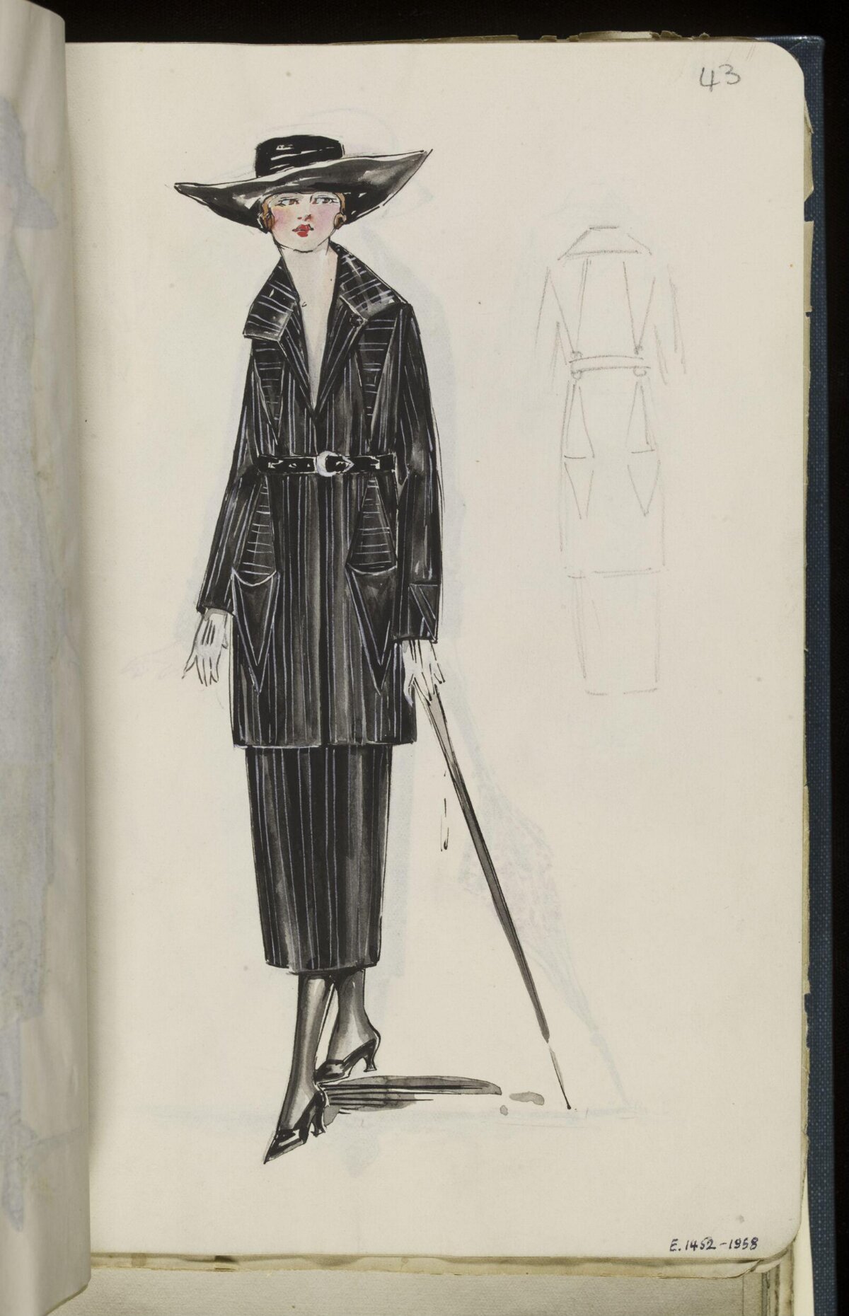Vintage Womens Suit Fashion Sketch