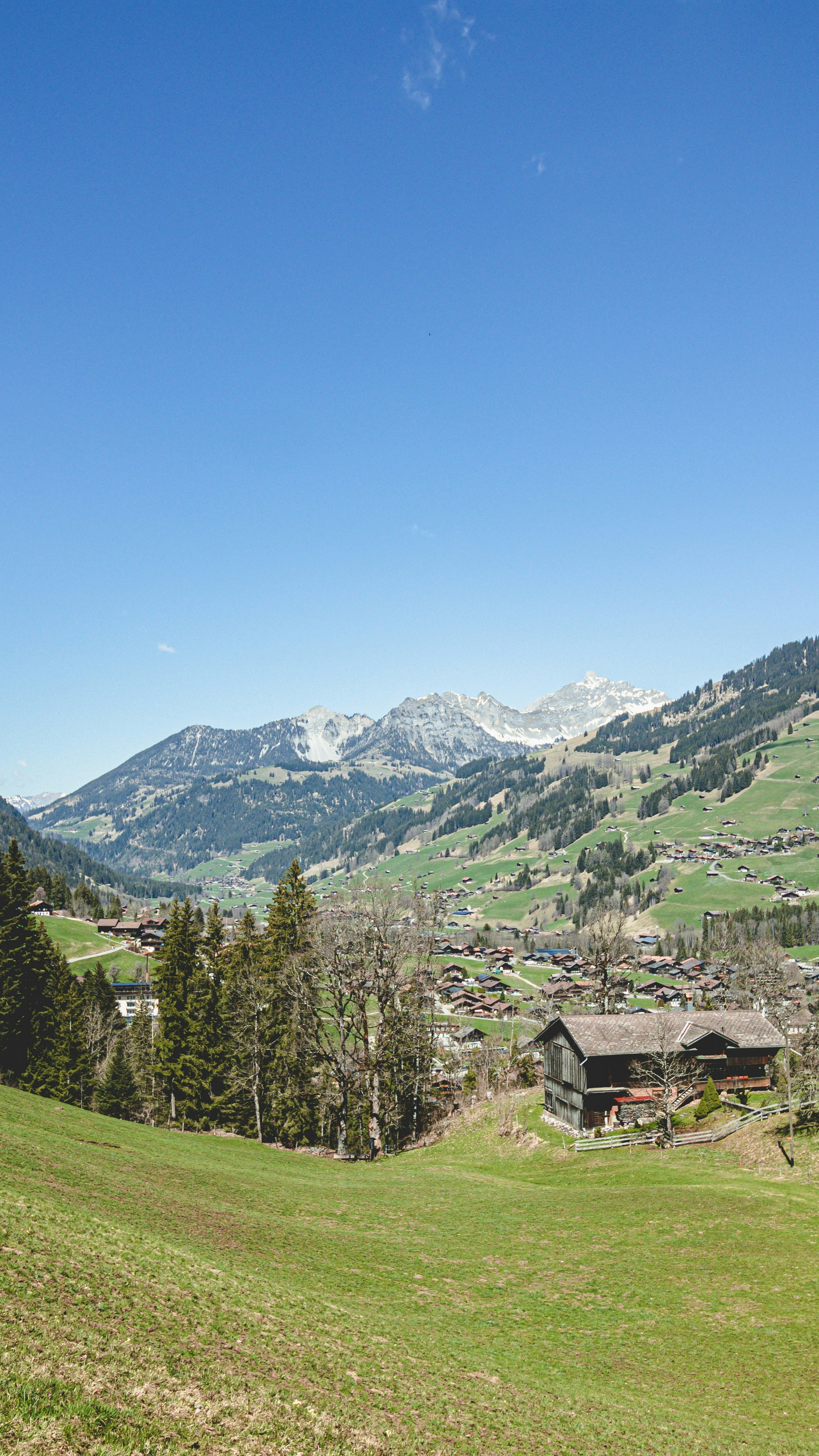 Alpine Mountain Valley Village View