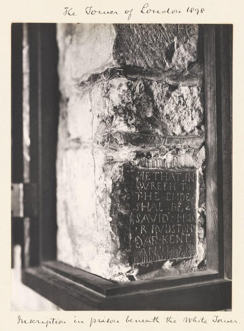 Prison Inscription at Tower of London 1898