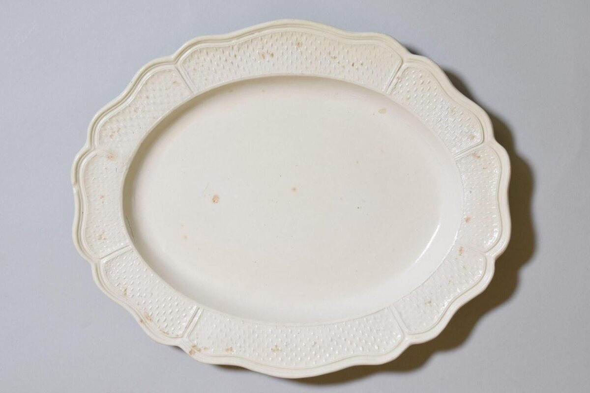 Vintage White Oval Serving Platter