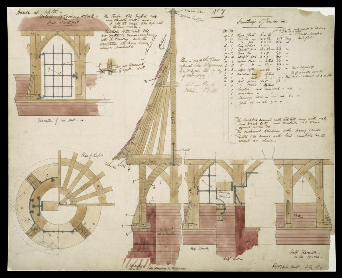 19th Century Timber House Architectural Drawing