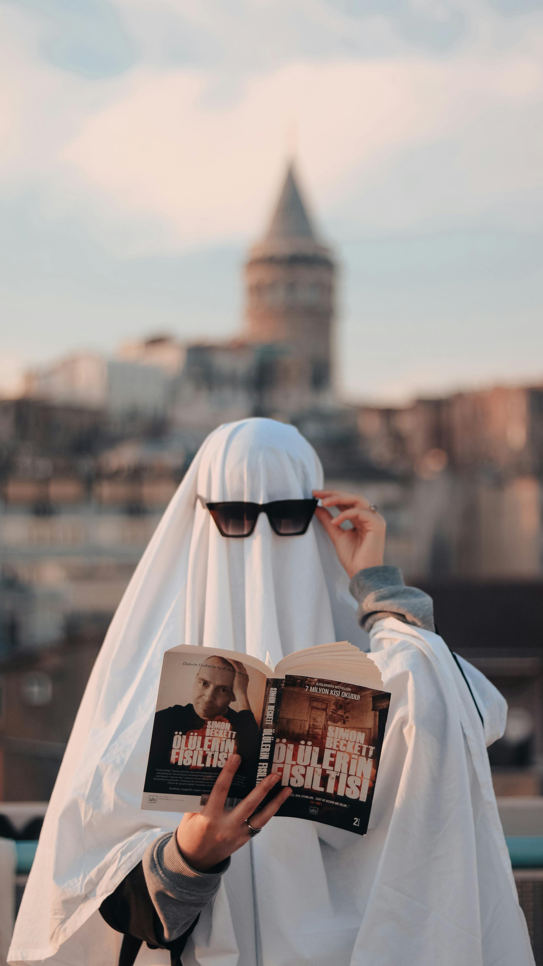 Ghost Reading by Galata Tower
