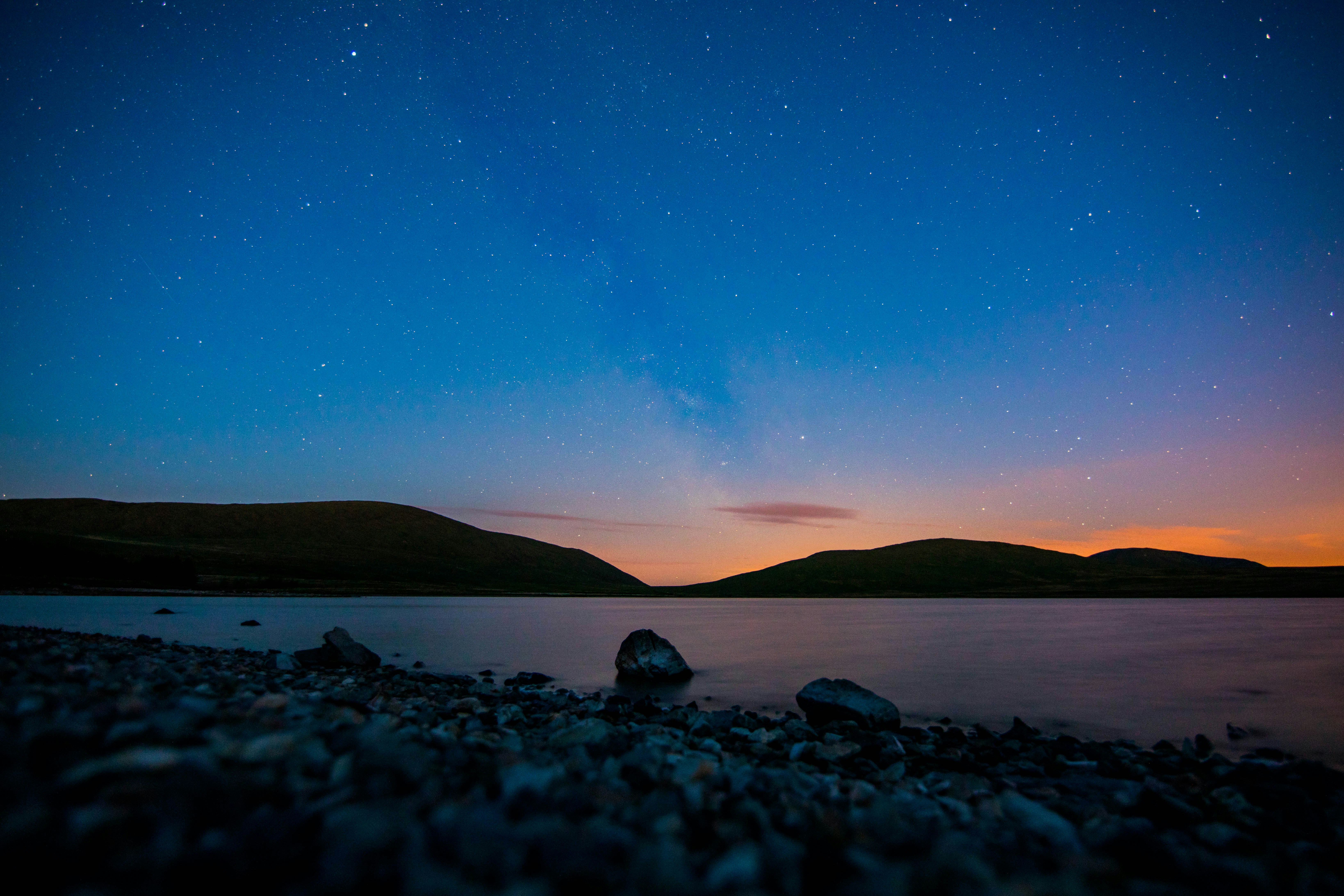 Starry Sky Over Lakeside Hills
