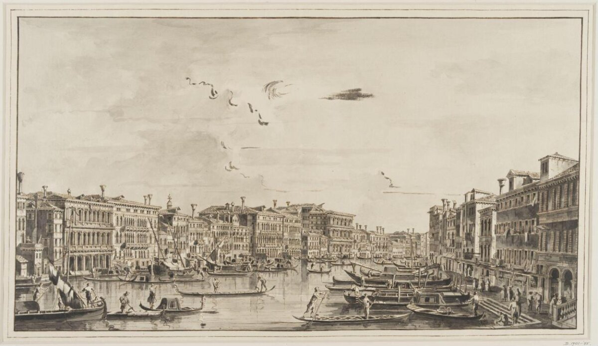 Venice Grand Canal Ink Sketch
