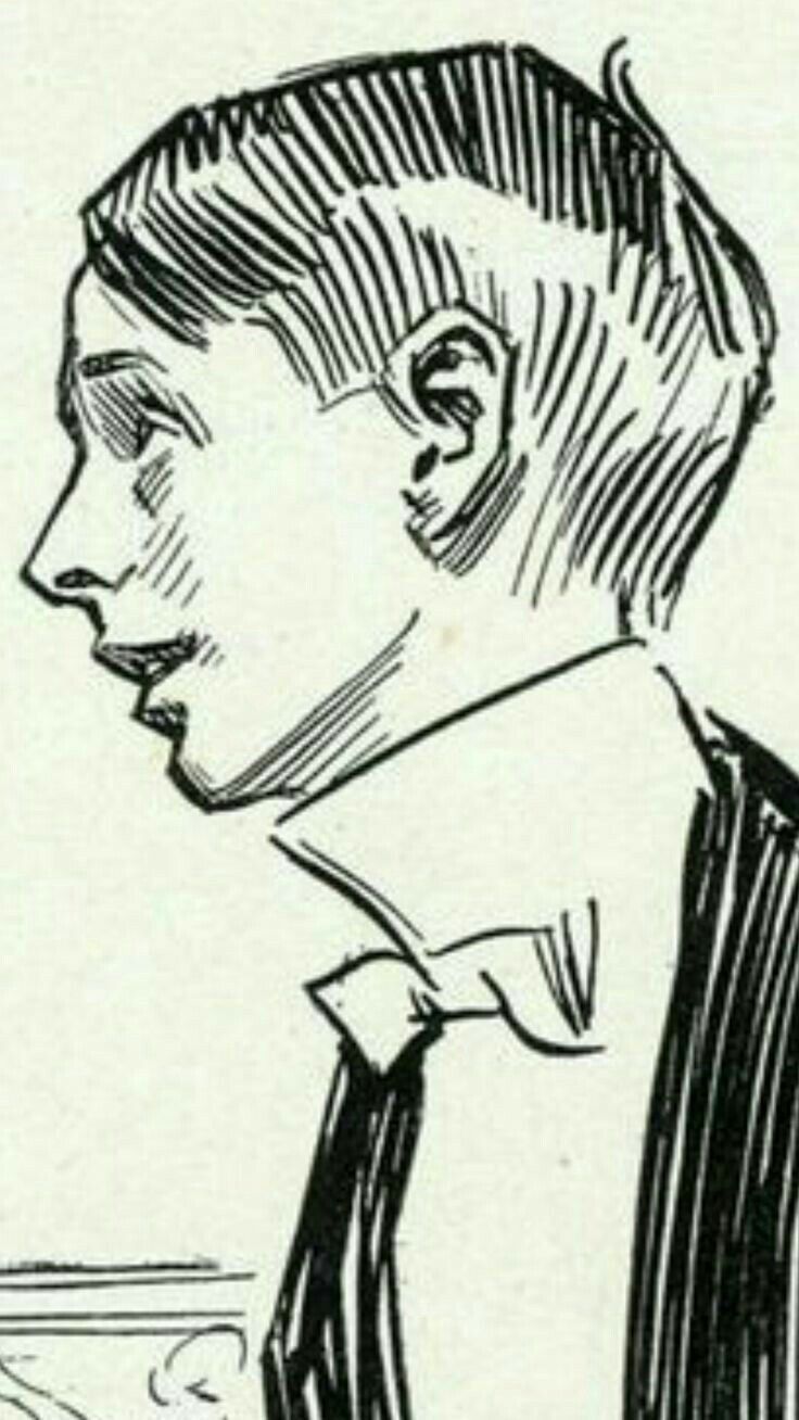 Ink Profile Sketch of a Man