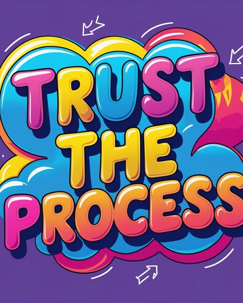 Trust The Process Motivational Graphic