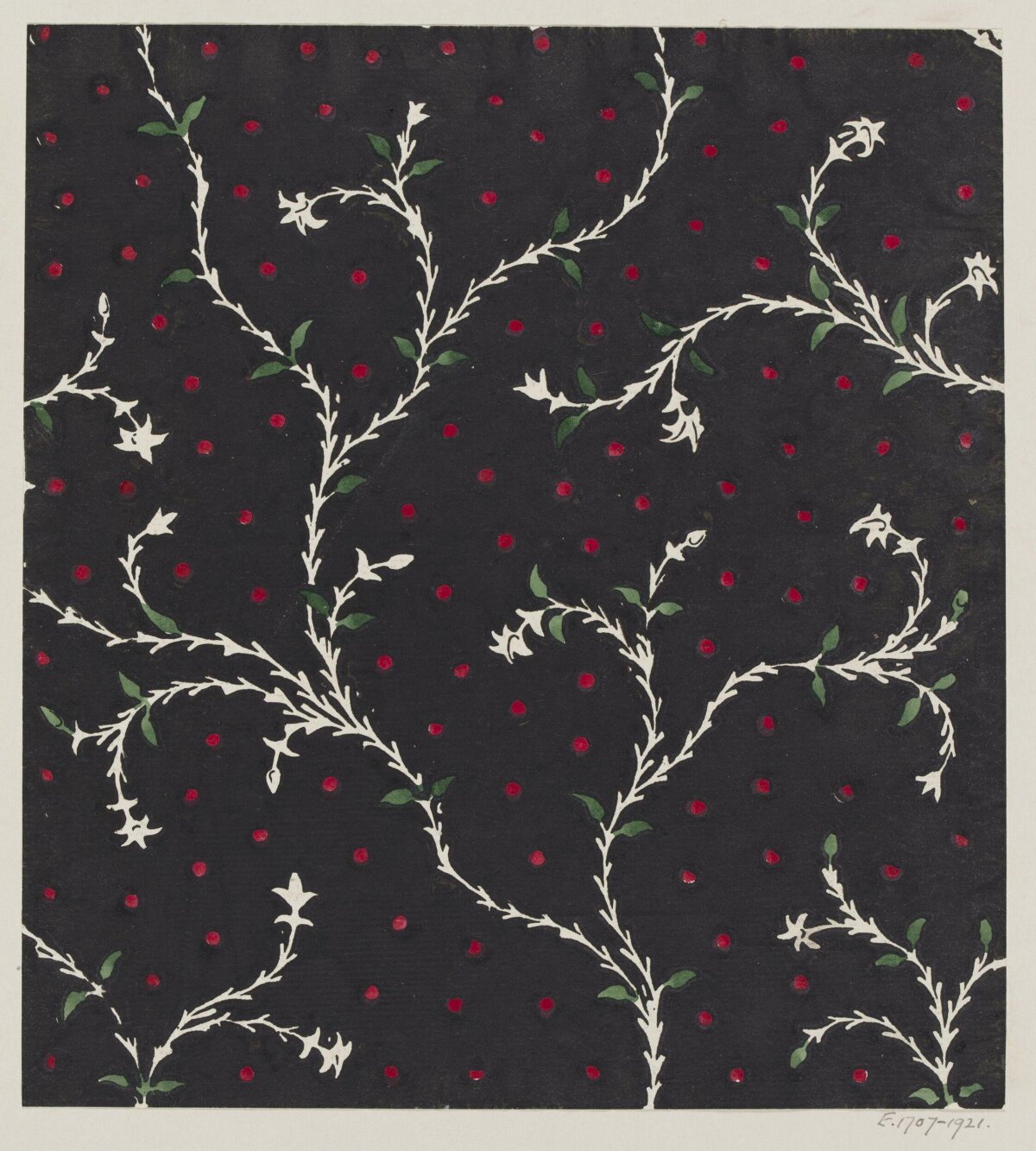 Black Floral Textile Pattern