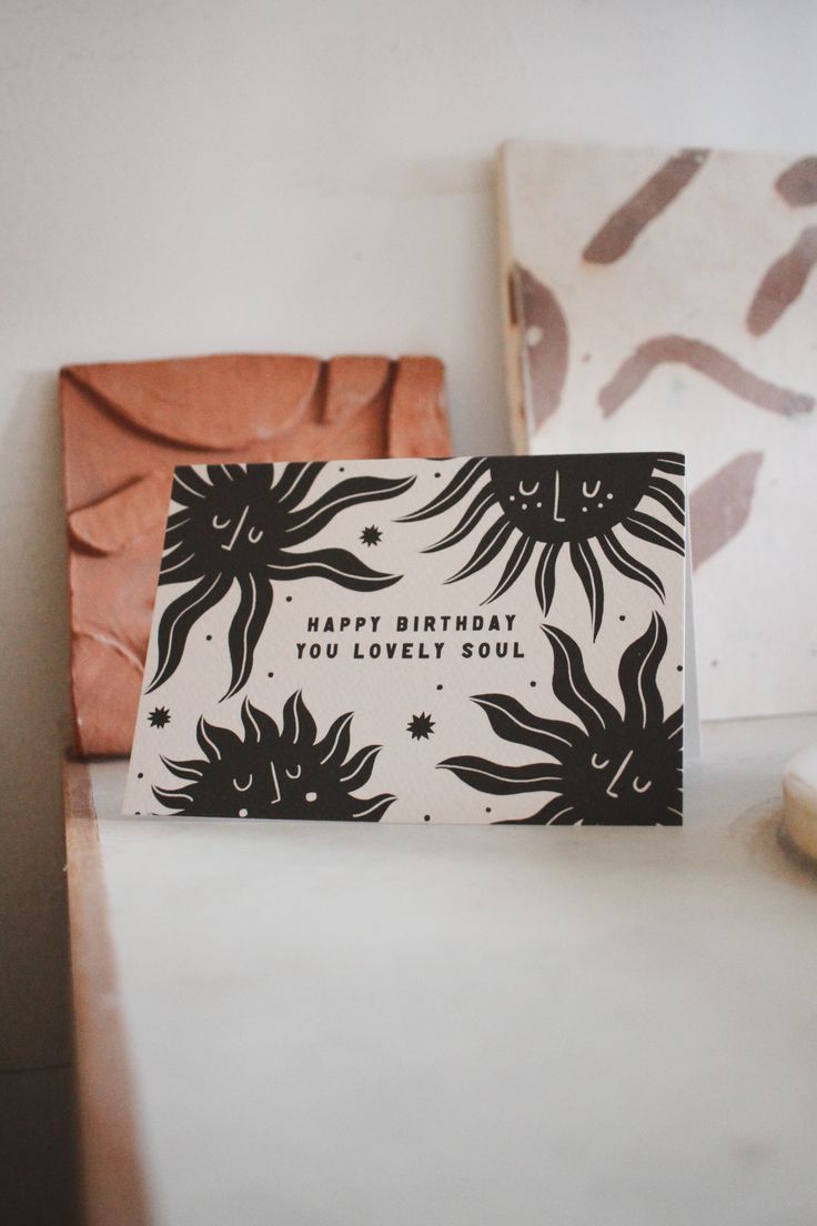 Stylized Sun Illustrated Birthday Card