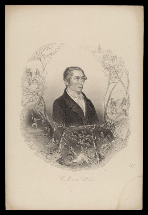 Engraved Portrait of Carl Maria von Weber