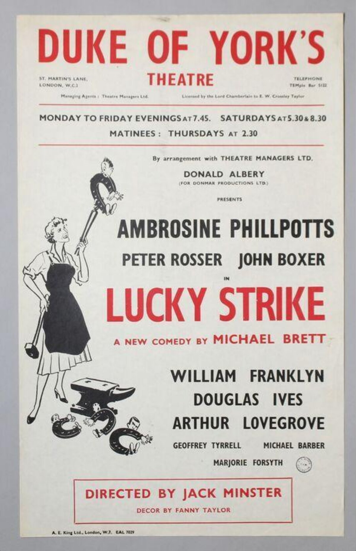 Vintage Lucky Strike Comedy Theatre Poster