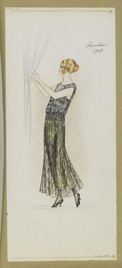 1912 Women's Dress Fashion Sketch