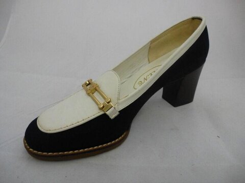 Black and White High Heel Loafer