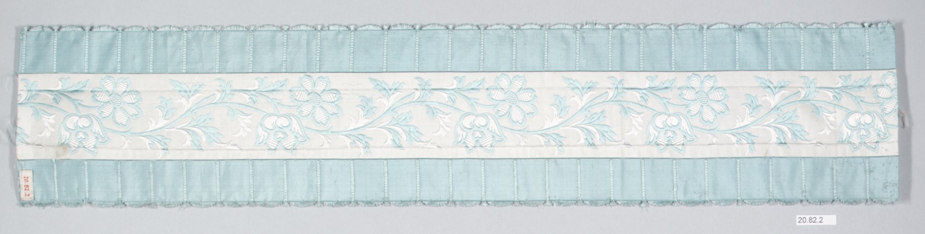 Light Blue Embroidered Textile Border