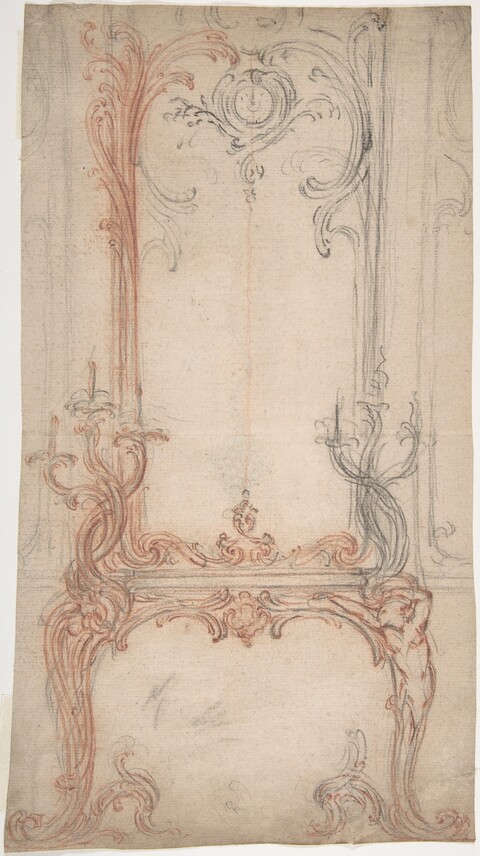 Rococo Fireplace Design Sketch