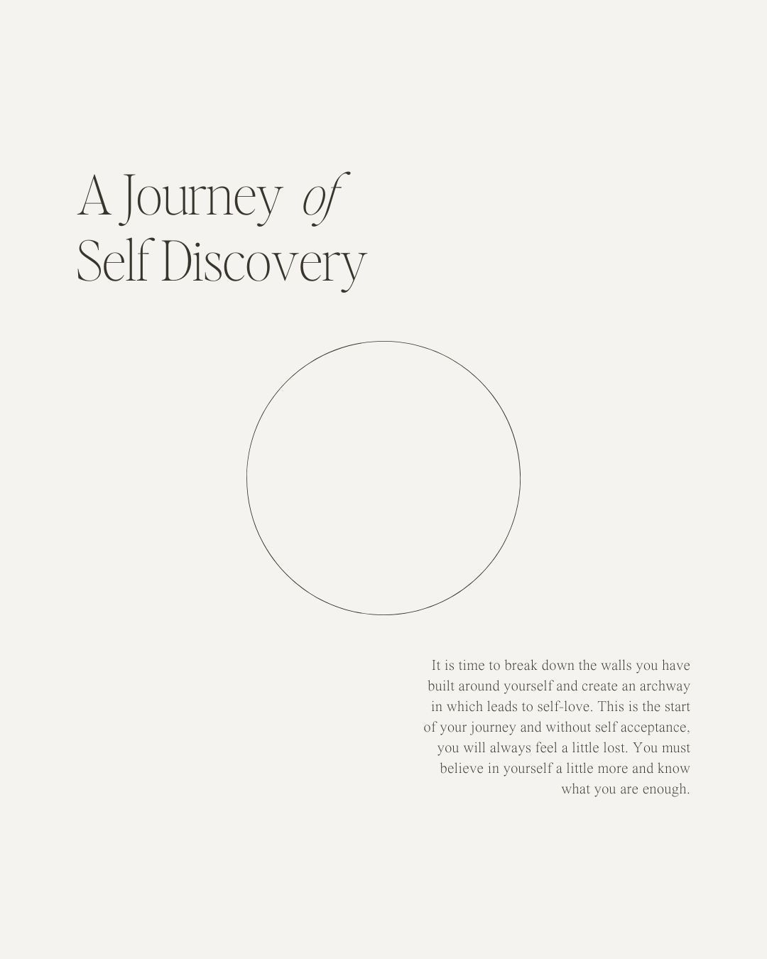 A Journey of Self Discovery