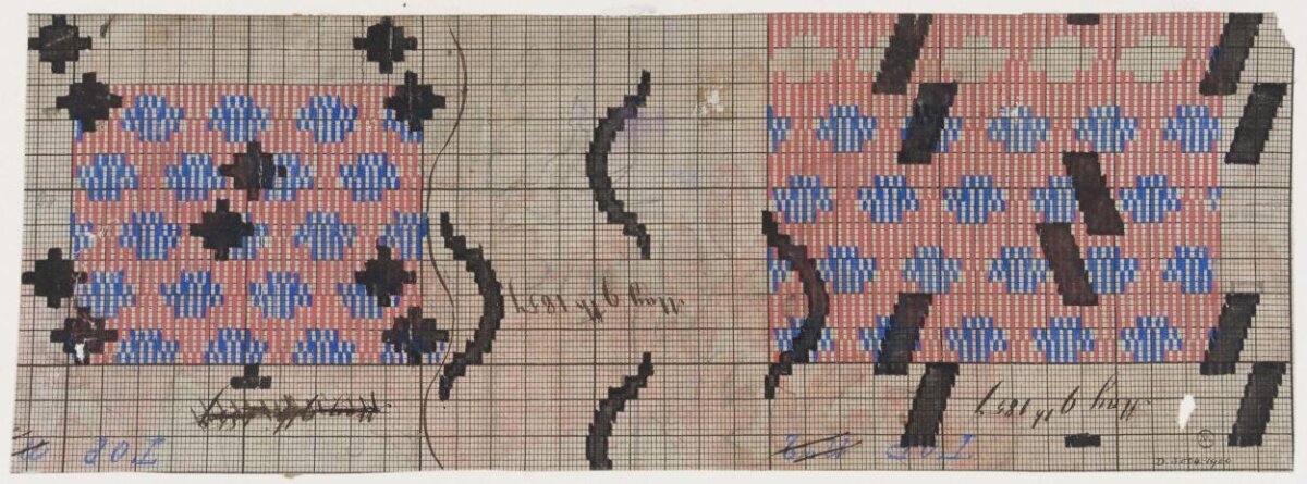 Vintage Hand-drawn Textile Pattern Draft