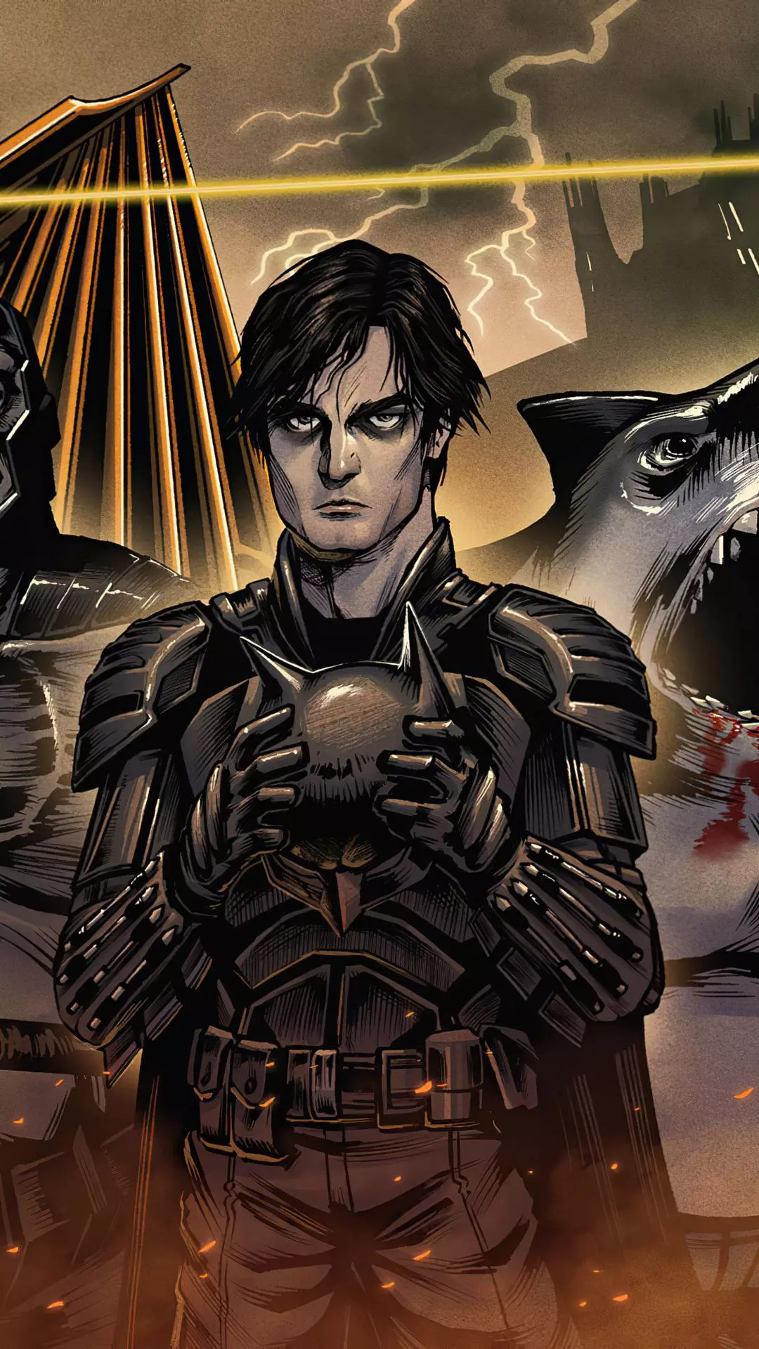 Bruce Wayne Holding Batman Cowl