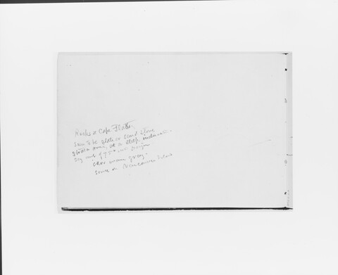 Handwritten Note on Cape Flattery Rocks