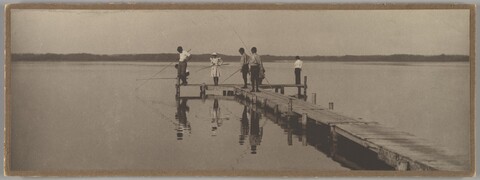 People Fishing on Lake Wooden Pier
