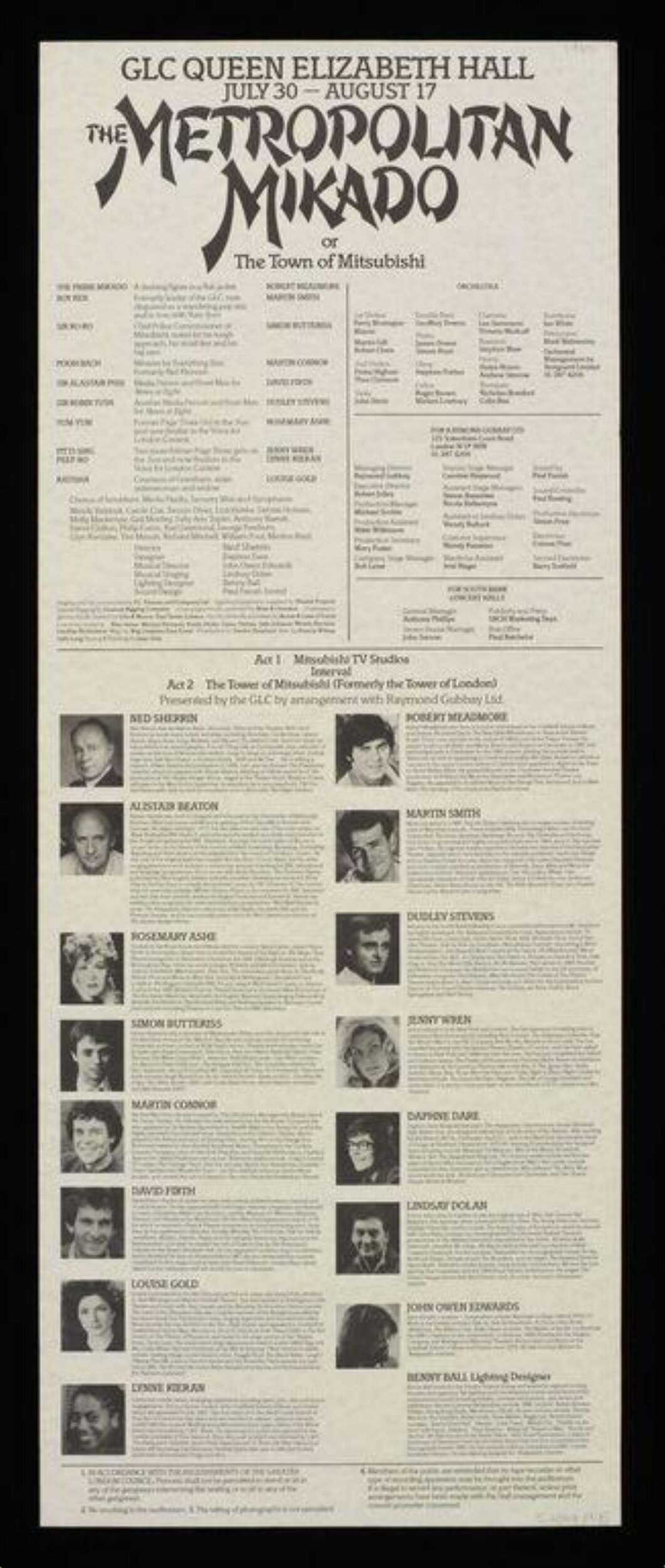 The Metropolitan Mikado Theater Program