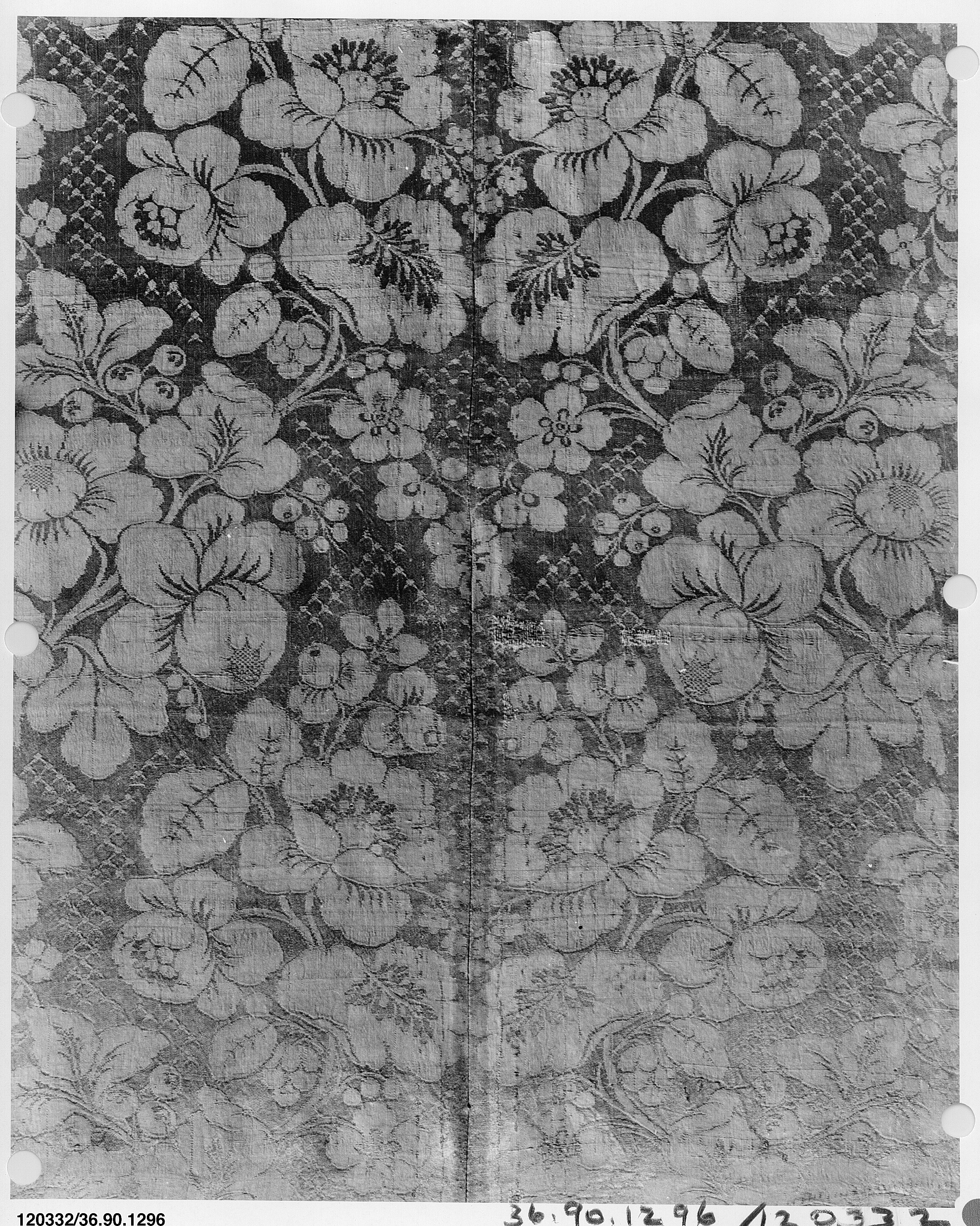 Antique Floral Pattern Woven Textile