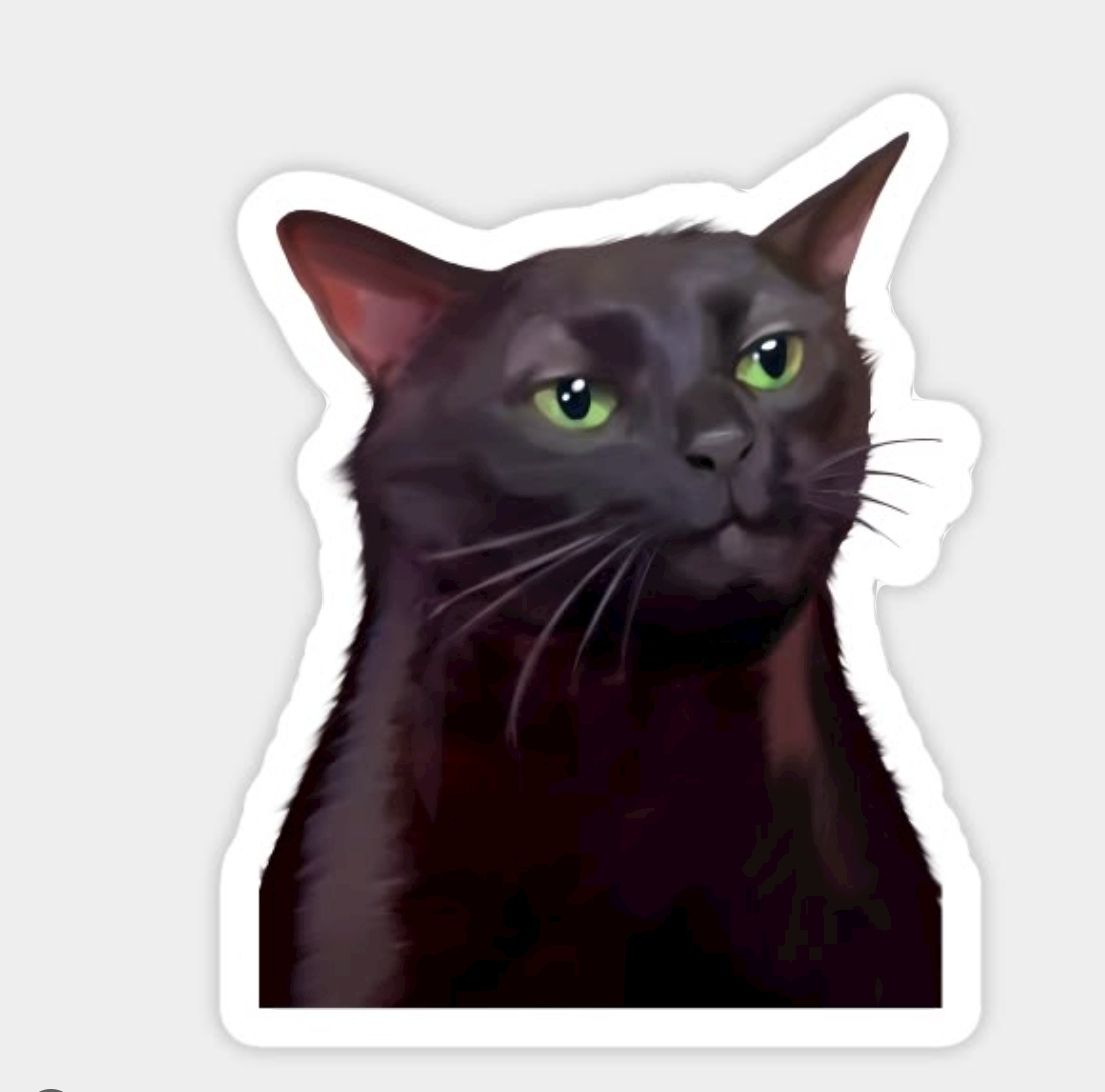 Black Cat Portrait Sticker