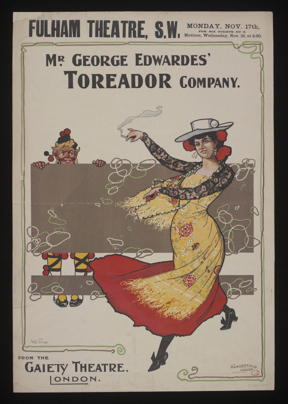 Vintage Fulham Theatre Toreador Show Poster